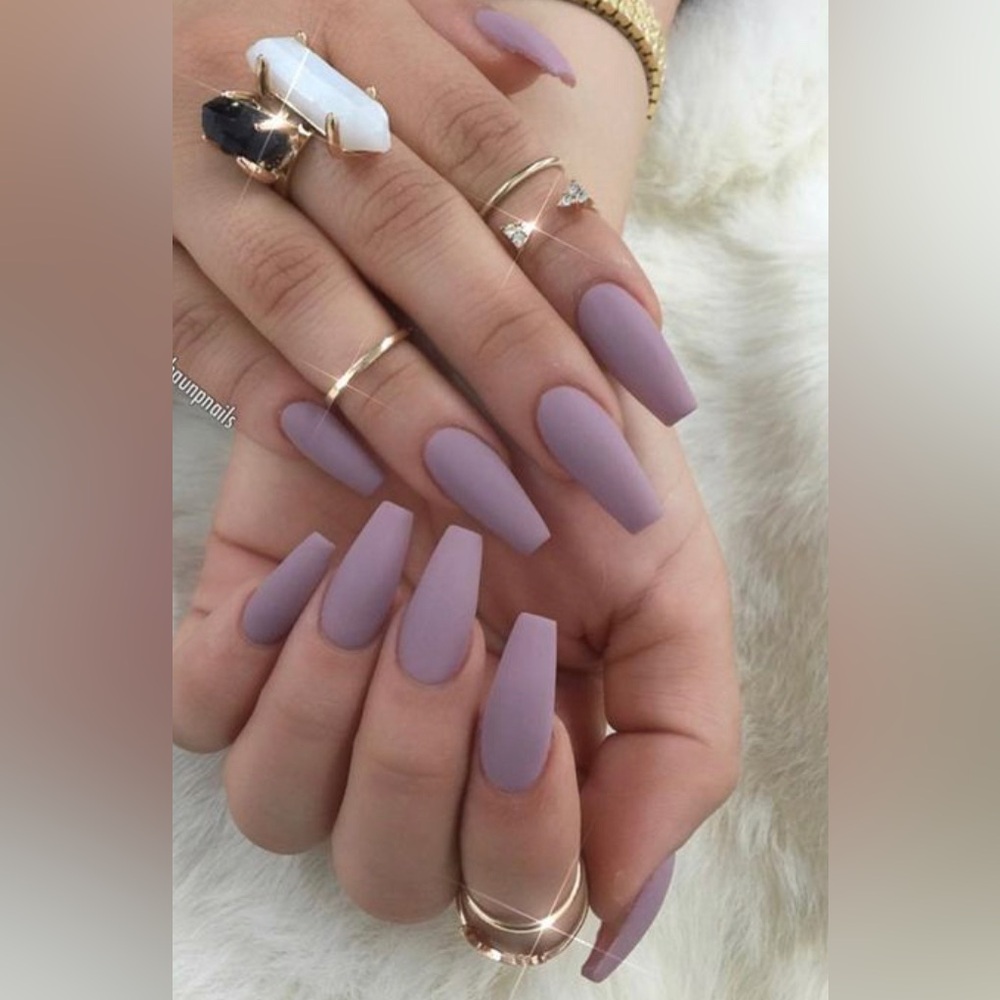 Matte coffin press on nails. Brand new glue not included.